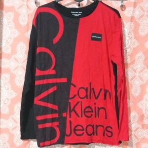 Calvin Klein Jeans Bold Red and Black Tee